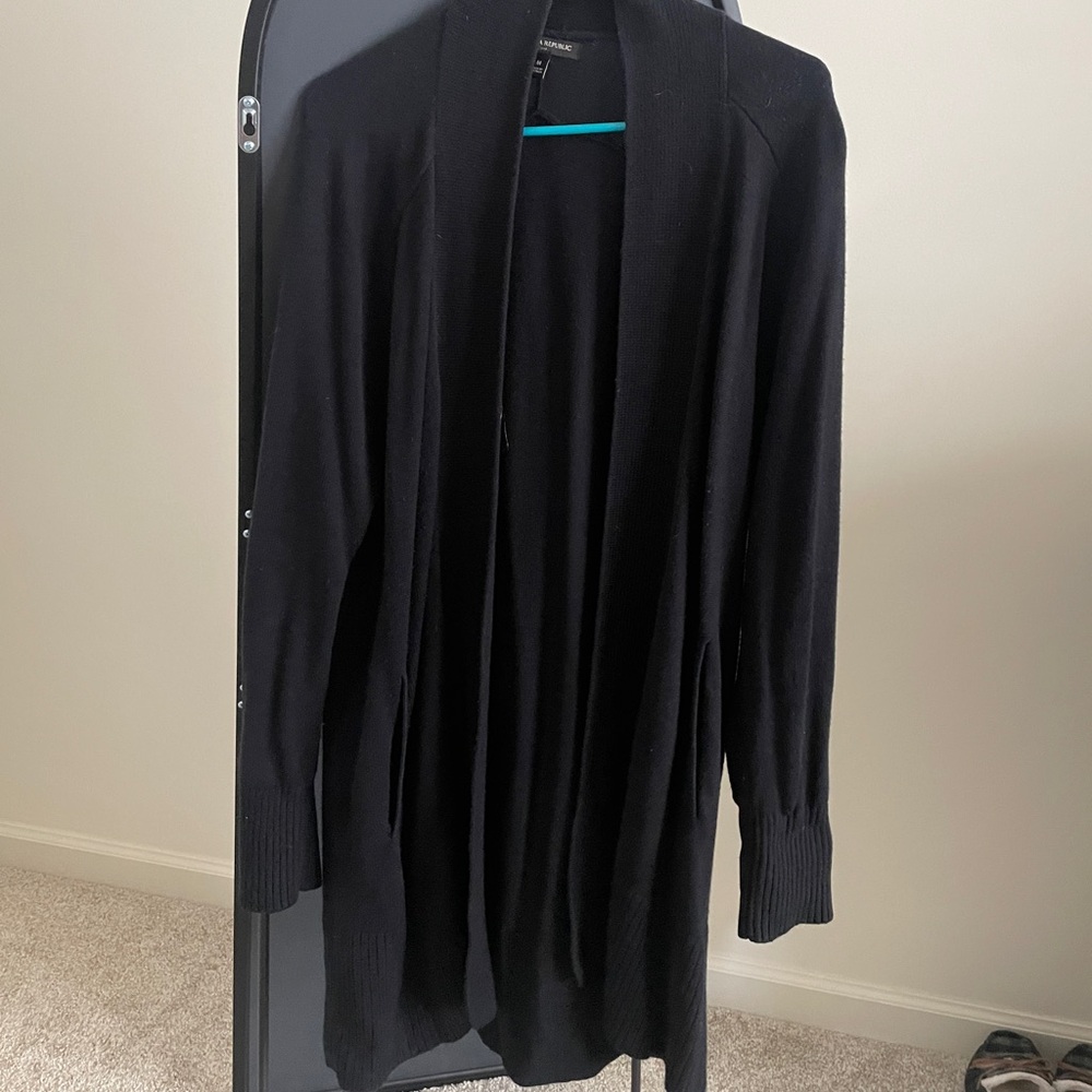 Woven, open, duster cardigan